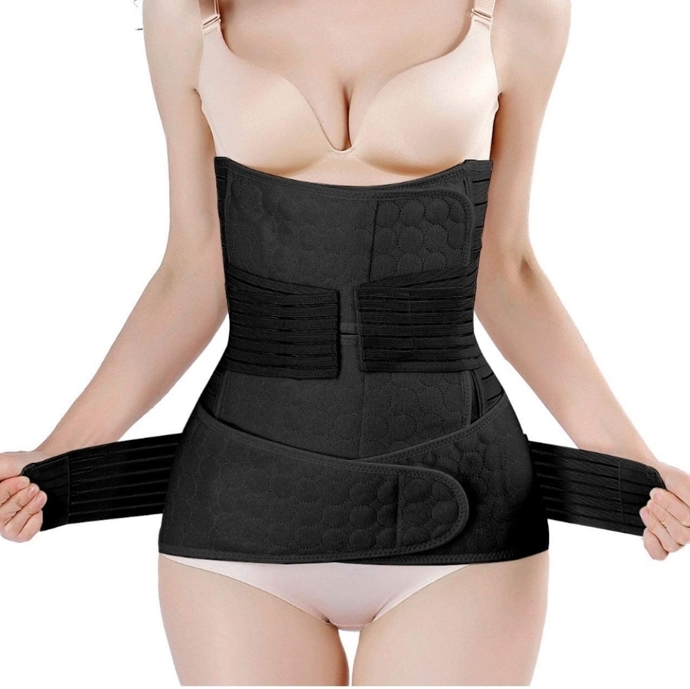 2 in 1 Postpartum Support Recovery Belly Wrap Waist/Pelvis Belt Plus Size NEW